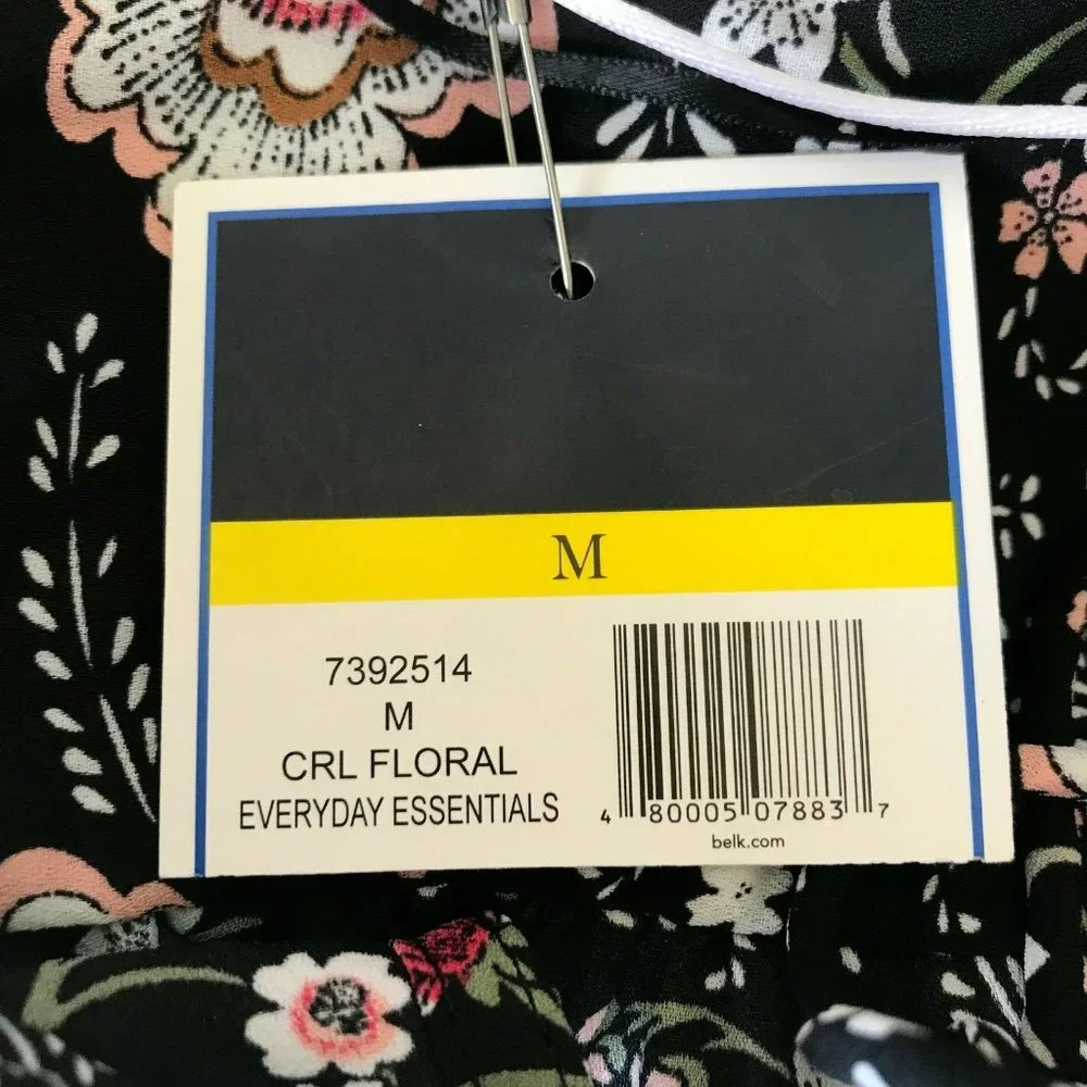 Kaari Blue Hi Low Floral Blouse Top Medium Everyday Essentials 3/4 Sleev… - Picture 12 of 12